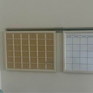 Pottery Barn Daily System Wall Organizer White Board and Ribbon Board